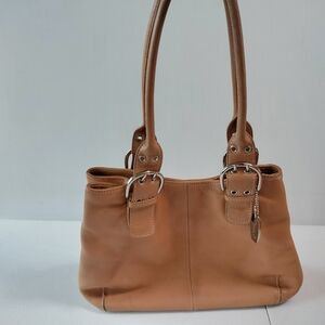 Tignanello Tan Brown leather shoulder bag pocketbook Office Work Shopping Travel